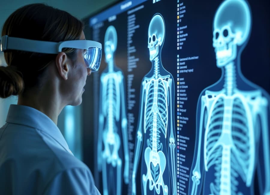 Patientin liegt in einem modernen Magnetresonanztomographen für eine medizinische Untersuchung.